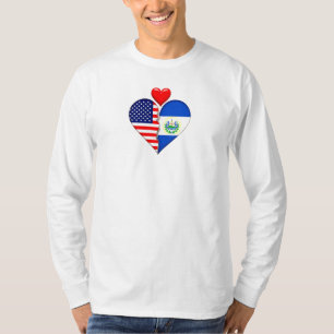 USA El Salvador Herz Flaggen Hispanic Heritage T-Shirt