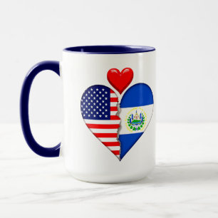 USA El Salvador Herz Flaggen Hispanic Heritage Tasse