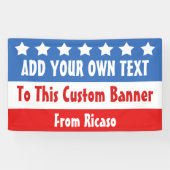 USA Election Red White Blue Customizable Banner (Horizontal)
