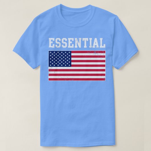 USA Essential Worker American Flag Covid T-Shirt (Design vorne)
