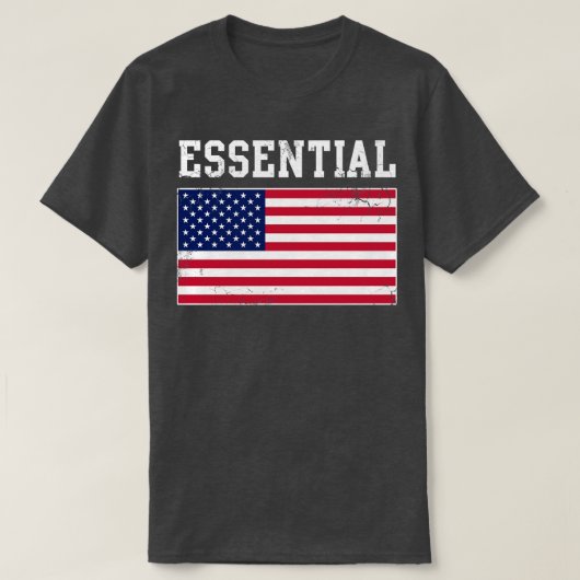 USA Essential Worker American Flag Covid T-Shirt (Design vorne)