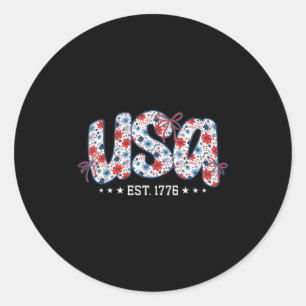 USA Est 1776 Blumenvogel 4. Juli Coquette Bo Runder Aufkleber
