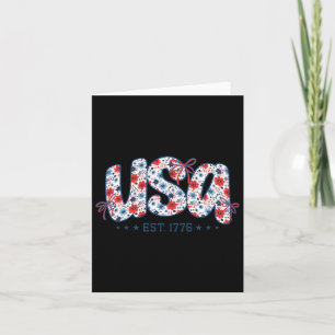 Usa Est 1776 Coquette Bow 4. Juli Usa Floral G Karte