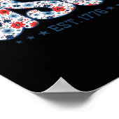 Usa Est 1776 Coquette Bow 4th Of July Usa Floral G Poster (Ecke)