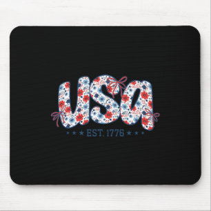 Usa Est 1776 Kokette Schleife 4. Juli Usa Floral G Mousepad