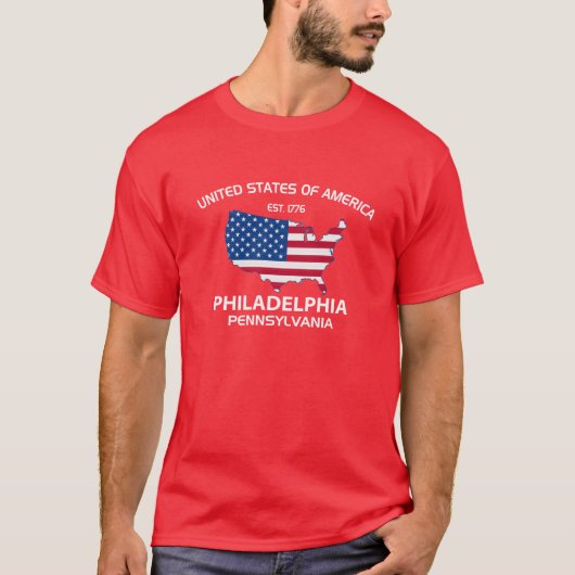 USA EST. PHILADELPHIA 1776 PENNSYLVANIA T-Shirt (Vorderseite)