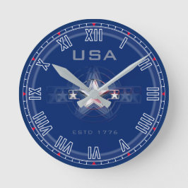 USA Estd. 1776 Roman Nr. (Blau) Uhr