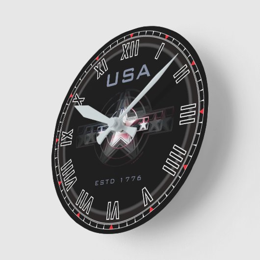 USA Estd. 1776 Roman Nr. Uhr (Winkel)