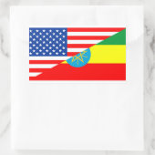 usa Ethiopia Land Halbfahne Amerikanische Symbol Rechteckiger Aufkleber (Tasche)