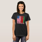 USA Fahne Belarus Post Sowjetunion Staaten Amerika T-Shirt (Vorne ganz)