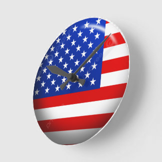 USA Fahnenmauer Uhr
