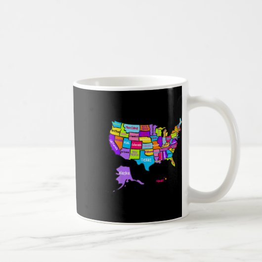 USA Farbtabelle mit Staat N Kaffeetasse (Rechts)