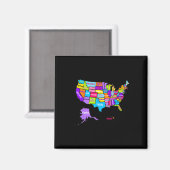 USA Farbtabelle mit Staat N Magnet (Vorderseite/Rückseite)