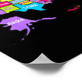 USA Farbtabelle mit Staat N Poster (Ecke)