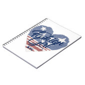 USA Fashion Girl , usa heart flag nyc Notizblock (Linke Seite)