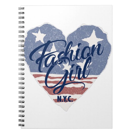 USA Fashion Girl , usa heart flag nyc Notizblock (Vorderseite)