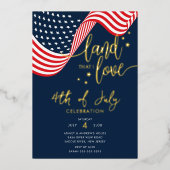 USA Feier 4. Juli Party Folieneinladung (Vorderseite)