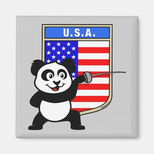 USA Fencing Panda Magnet (Vorne)