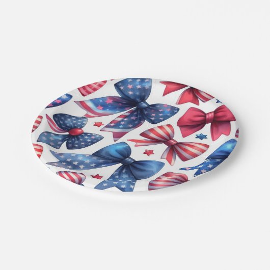 USA Field Day Bows Pappteller (Schrägansicht)