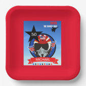 USA Fighting Jet Pilot Birthday Party Paper Teller (Vorderseite)