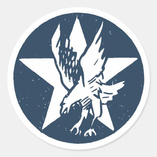 USA Fighting Squadron Insignia Runder Aufkleber (Vorderseite)