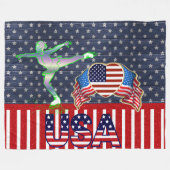 USA Figure Skaten Fleece Blanket (Vorderseite (Horizontal))