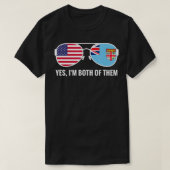 USA Fiji Flag Sonnenbrille Fijian Redneck  T-Shirt (Design vorne)