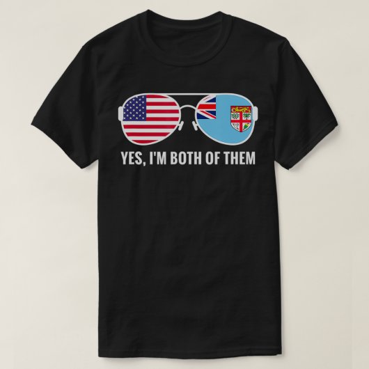 USA Fiji Flag Sonnenbrille Fijian Redneck  T-Shirt (Design vorne)