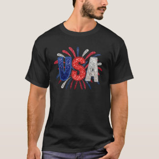USA Fireworks American Freedom Patriotic Happy 4. T-Shirt