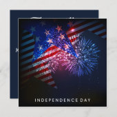 USA Fireworks & Flag 4. Juli Einladung (Vorne/Hinten)