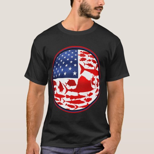 USA-Fisch T-Shirt (Vorderseite)