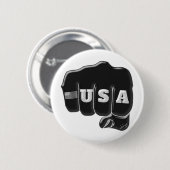 USA Fist Bump mit amerikanischer Flagge Button (Vorne & Hinten)