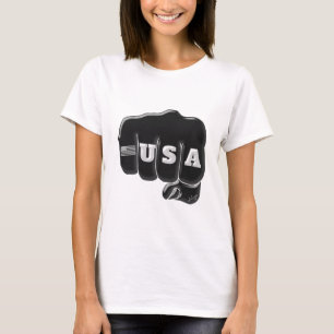USA Fist Bump mit amerikanischer Flagge T-Shirt