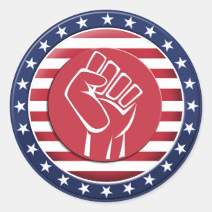 USA Fist Runder Aufkleber
