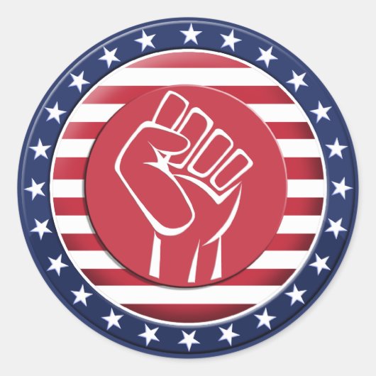 USA Fist Runder Aufkleber (Vorderseite)