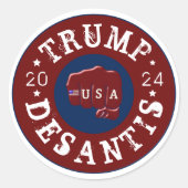 USA Fist Tattoo Trump DeSantis 2024 Runder Aufkleber (Vorderseite)
