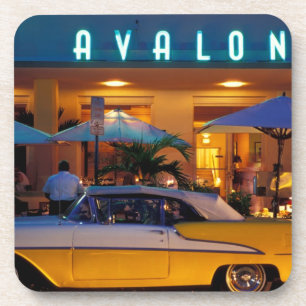 USA, FL, Miami, South Beach bei Nacht. Getränkeuntersetzer