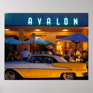 USA, FL, Miami, South Beach bei Nacht. Poster