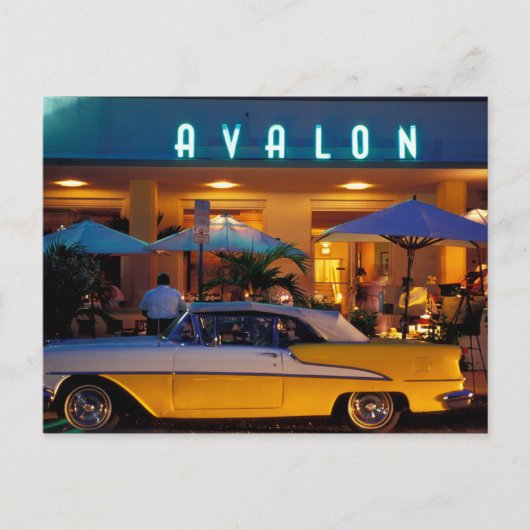 USA, FL, Miami, South Beach nachts. Postkarte (Vorderseite)