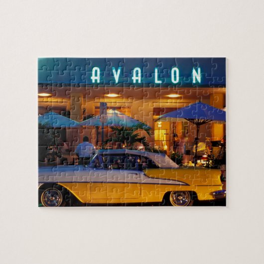 USA, FL, Miami, South Beach nachts. Puzzle (Horizontal)