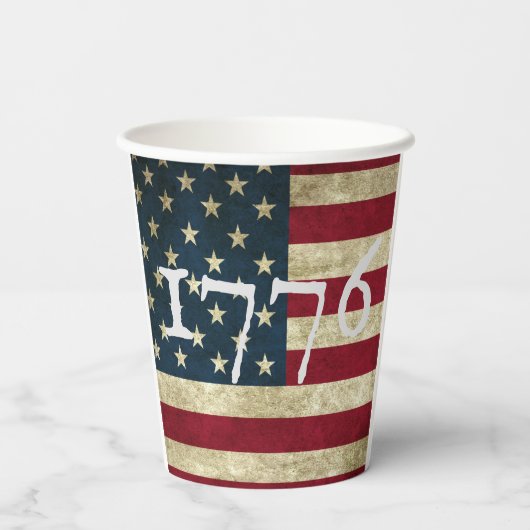 USA Flag 1776 Juli Viertes Unabhängigkeitserforder Pappbecher (Rückseite)