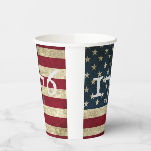 USA Flag 1776 Juli Viertes Unabhängigkeitserforder Pappbecher (Links)