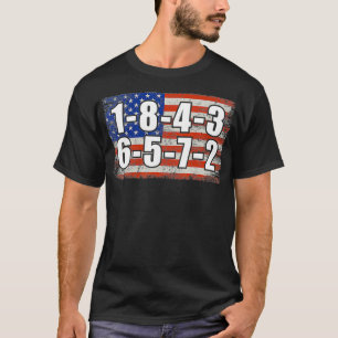 USA Flag 18436572 Firing Order Small Block Motor T-Shirt