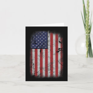 Usa Flag 4. Juli American Red White Blue Vintag Karte