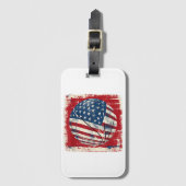 USA Flag 4. Juli Basketball Gepäckanhänger (Vorderseite Vertikal)
