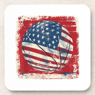 USA Flag 4. Juli Basketball Getränkeuntersetzer