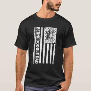 USA Flag 4. Juli Mens Bernedoodle Dog Lover T-Shirt