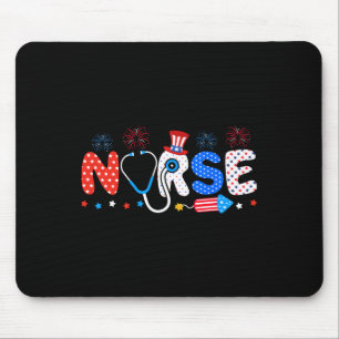 Usa Flag 4. Juli Nursing Stethoscope Patriotic Mousepad