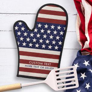 USA Flag 4. Juli Red White Stripe Custom Ofenhandschuh