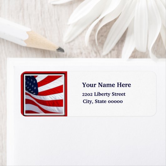 USA Flag 4. Juli Rücksendeadresse (Insitu)